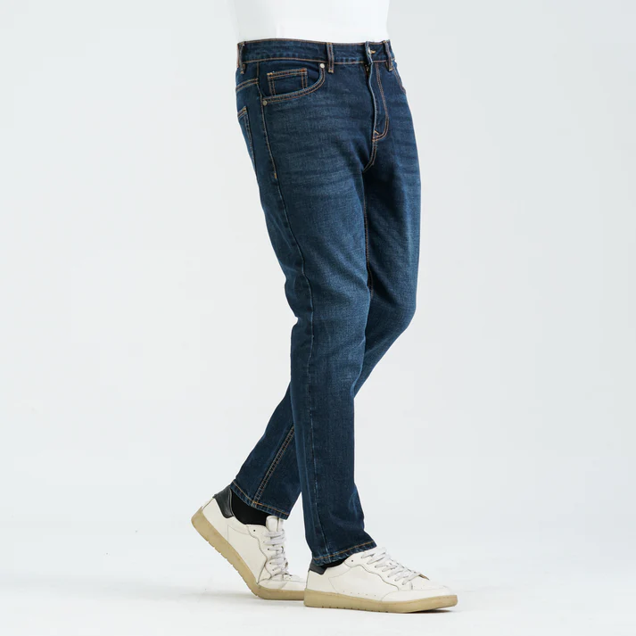 Men’s Dark Blue Cotton Stretch Denim Pant - Image 4